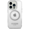 Etui Guess Metal Outline MagSafe na iPhone 14 Pro Max - srebrne