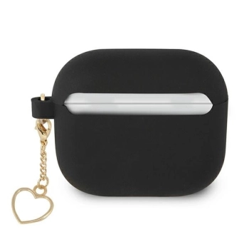 Etui Guess Silicone Charm Heart Collection na AirPods 3 - czarne