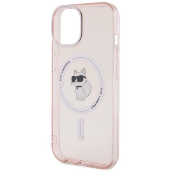 Etui Karl Lagerfeld IML Choupette MagSafe na iPhone 15 - różowe