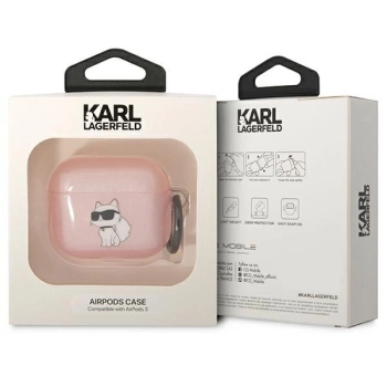 Etui Karl Lagerfeld Ikonik Choupette na AirPods 3 - różowe