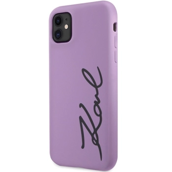 Etui Karl Lagerfeld Silicone Signature na iPhone 11 / Xr - purpurowe