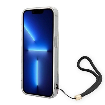 Etui Guess Flower Strap na iPhone 14 Pro Max - niebieskie