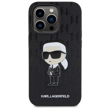 Etui Karl Lagerfeld Saffiano Monogram Ikonik na iPhone 14 Pro - czarne