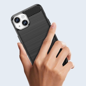 Carbon Case etui iPhone 14 elastyczny żelowy pokrowiec na tył plecki niebieski