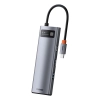 Baseus Metal Gleam 8w1 wielofunkcyjny HUB USB Typ C - USB Typ C Power Delivery 100 W / HDMI 4K 30 Hz / czytnik kart SD i microSD / 3x USB 3.2 Gen 1 /