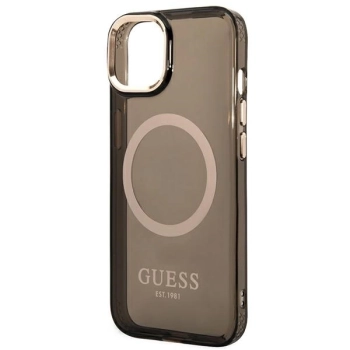 Etui Guess Gold Outline Translucent MagSafe na iPhone 14 Plus - czarne
