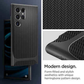 Etui Spigen Neo Hybrid na Samsung Galaxy S24 Ultra - czarny metal