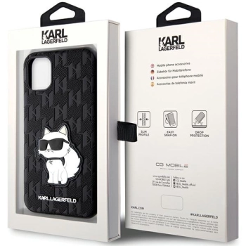 Etui Karl Lagerfeld Saffiano Monogram Choupette na iPhone 11 / Xr - czarne