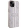 Etui Guess 4G Printed Stripes MagSafe na iPhone 14 - różowe