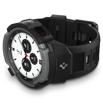 Etui z paskiem Spigen Rugged Armor Pro na Samsung Galaxy Watch 4 Classic 42 mm - szare