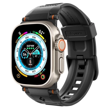 Pasek Spigen Rugged Band na Apple Watch 4/5/6/7/8/9/SE/Ultra 1/2 (42/44/45/49mm) - czarny mat