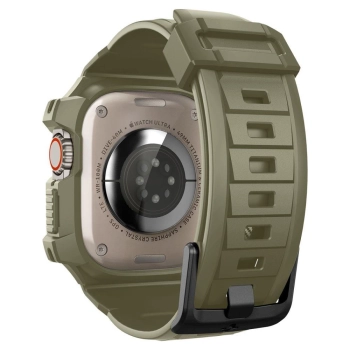 Etui z paskiem Spigen Rugged Armor Pro na Apple Watch Ultra (49 mm) - zielone