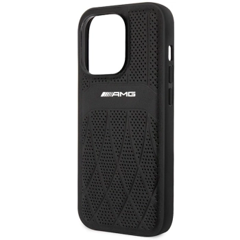 Etui AMG Leather Curved Lines MagSafe na iPhone 14 Pro - czarne