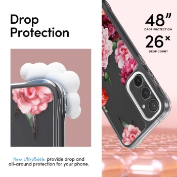 Etui Spigen Cyrill Cecile na Samsung Galaxy S23 FE - różowe róże