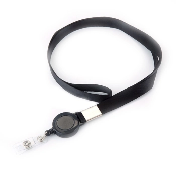 Smycz Easy Pull zawieszka skipass etui na kartę czarny
