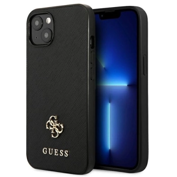 Etui Guess Saffiano 4G Small Metal Logo na iPhone 13 mini - czarne