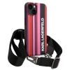 Etui Karl Lagerfeld Color Stripes Strap na iPhone 14 - różowe