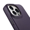 iCarer CE Premium Leather Folio Case skórzane etui iPhone 14 Pro z klapką magnetyczne MagSafe ciemnofioletowy (WMI14220714-DP)