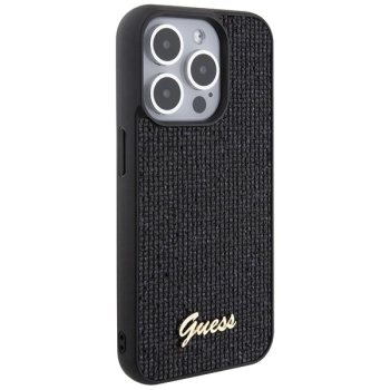 Etui Guess Disco Metal Script na iPhone 15 Pro - czarne