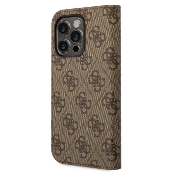Etui Guess 4G Vintage Gold Logo na iPhone 14 Pro - brązowe