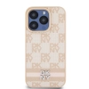 Etui DKNY Leather Checkered Mono Pattern & Printed Stripes na iPhone 15 Pro - różowe