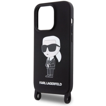 Etui Karl Lagerfeld Crossbody Silicone Ikonik do iPhone 15 Pro - czarne