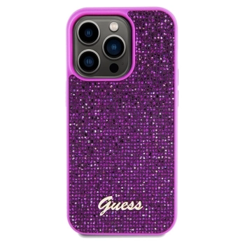Etui Guess Disco Metal Script na iPhone 14 Pro - fuksjowe