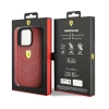 Etui Ferrari Leather Stitched Lines na iPhone 15 Pro - czerwone