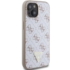 Etui Guess 4G Triangle Metal Logo na iPhone 15 / 14 / 13 - białe