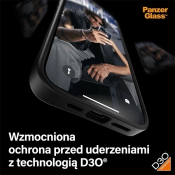 Etui PanzerGlass ClearCase na iPhone 15 Pro Max z certyfikatem Military Grade - przezroczysto-czarne