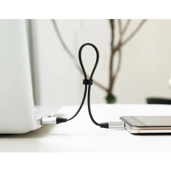 Baseus Nimble płaski kabel przewód USB / USB-C z uchwytem 2A 0,23M czarny (CATMBJ-01)