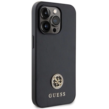 Etui Guess Strass Metal Logo do iPhone 15 Pro Max - czarne