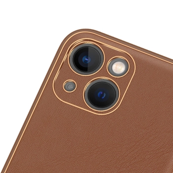 Dux Ducis Yolo etui iPhone 14 Plus elegancki pokrowiec ze skóry ekologicznej brązowy