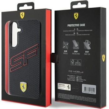 Etui Ferrari Big SF Perforated na Samsung Galaxy S24 - czarne