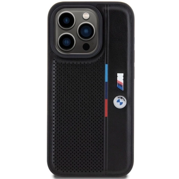 Etui BMW Perforated Tricolor Line na iPhone 15 Pro Max - czarne