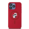 Etui Karl Lagerfeld Silicone Karl&Choupette Ring MagSafe na iPhone 15 Pro Max - czerwone