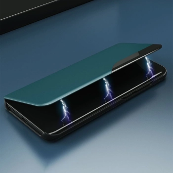 Eco Leather View Case elegancki futerał etui z klapką i funkcją podstawki Samsung Galaxy S21 FE czarny