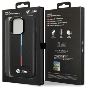 Etui BMW Quilted Tricolor MagSafe  na iPhone 13 Pro Max - czarne