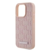 Etui Karl Lagerfeld Leather Monogram Metal Logo na iPhone 15 Pro - różowe