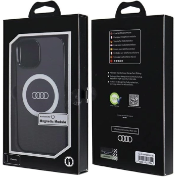 Etui Audi IML Big Logo MagSafe na iPhone 15 / 14 / 13 - czarne
