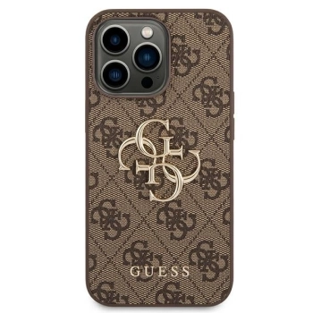 Etui Guess 4G Big Metal Logo na iPhone 14 Pro Max - brązowe