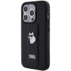Etui Karl Lagerfeld Gripstand Saffiano Choupette Pins na iPhone 14 Pro - czarne
