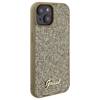 Etui Guess Disco Metal Script na iPhone 15 - złote