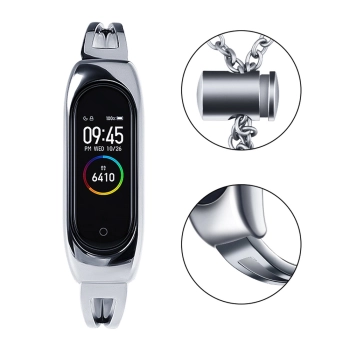 Zamienna metalowa opaska bransoleta łańcuszek pasek do Xiaomi Mi Band 6 / 5 / 4 / 3 srebrny