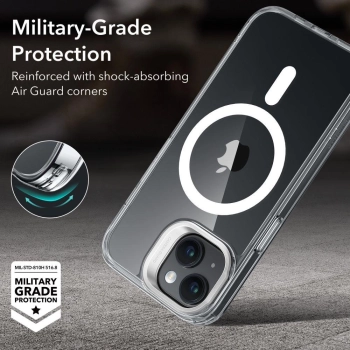 Etui ESR Classic Kickstand Halolock z MagSafe na iPhone 15 - przezroczyste