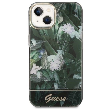 Etui Guess Jungle Collection na iPhone 14 Plus - zielone