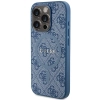 Etui Guess 4G Collection Leather Metal Logo MagSafe na iPhone 15 Pro Max - niebieskie