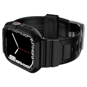 Etui z paskiem Spigen Rugged Armor Pro na Apple Watch 4/5/6/7/8/SE (40/41 mm) - czarne