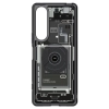 Etui Spigen Ultra Hybrid na Sony Xperia 1 V - ciemnoszare (wzór Zero One)