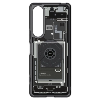 Etui Spigen Ultra Hybrid na Sony Xperia 1 V - ciemnoszare (wzór Zero One)